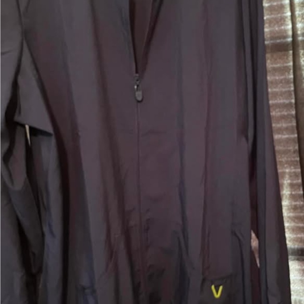 Women’s Black Zip-Up Scrub Jacket, Top & Matching Scrub Pants.